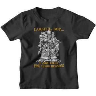 Careful Boy I Am Old For Good Reason V2 Youth T-shirt - Thegiftio UK