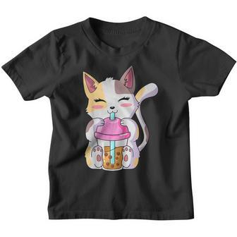 Cat Boba Tea Bubble Tea Anime Kawaii Neko Gifts Girls Ns V5 Youth T-shirt - Thegiftio UK