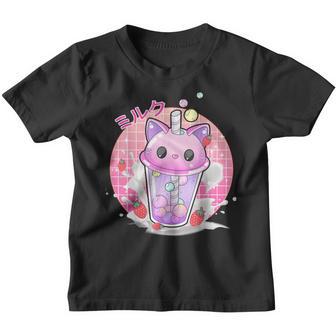 Cat Boba Tea Bubble Tea Anime Kawaii Neko Gifts Girls Ns V6 Youth T-shirt - Thegiftio UK