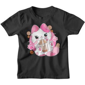 Cat Boba Tea Bubble Tea Kawaii Anime Japanese Neko Girl Gift Youth T-shirt - Thegiftio UK