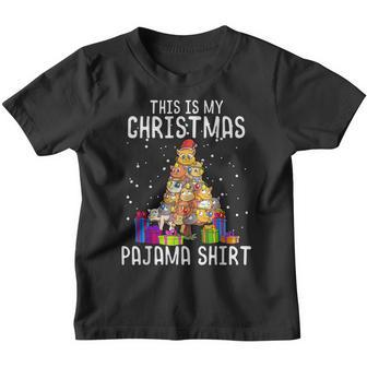 Cat Christmas Tree Kids Cat Lover Christmas Gift Xmas Youth T-shirt - Seseable
