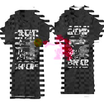 Catcher Hair Dont Care T Softball Catcher Girls Gift Youth T-shirt | Seseable CA