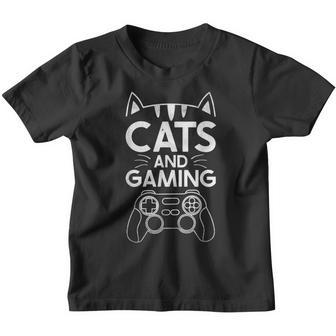 Cats And Gaming Funny Cat Lover Gaming Gift Gamer Youth T-shirt | Mazezy