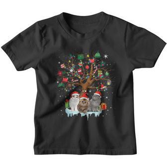 Cats Christmas In Tree Cat Lovers Awesome Gifts Xmas Pajama Youth T-shirt - Thegiftio UK