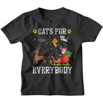 Cats For Everybody Santa Funny Christmas Pjs Xmas Women Youth T-shirt - Thegiftio UK