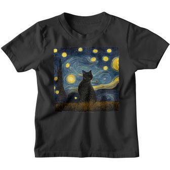 Cats Starry Night Painterly Aesthetic Youth T-shirt - Thegiftio UK
