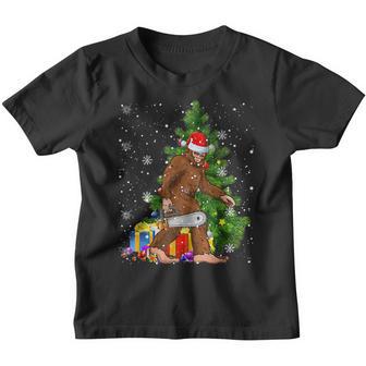 Chainsaw Christmas Bigfoot Santa Xmas Boys Men Sasquatch Youth T-shirt - Thegiftio UK