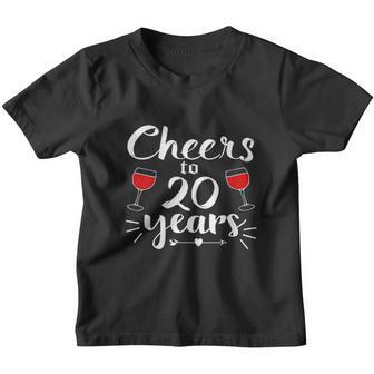 Cheer To 20 Years Marriage 20Th Wedding Anniversary Gift Youth T-shirt - Thegiftio UK