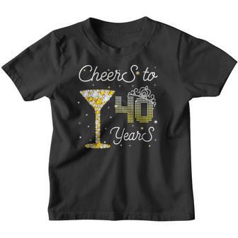 Cheers 40 Years Old 40Th Birthday Girl Women 40 And Fabulous Youth T-shirt - Thegiftio UK