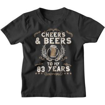Cheers And Beers To My 83 Years 83Rd Birthday Party Youth T-shirt - Thegiftio UK