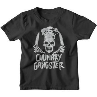 Chef Culinary Gangster Men Women Cook Skull Cooking Knife Youth T-shirt - Thegiftio UK