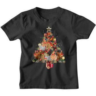 Chickens Christmas Tree Merry Clucking Matching Family Xmas V2 Youth T-shirt - Thegiftio UK