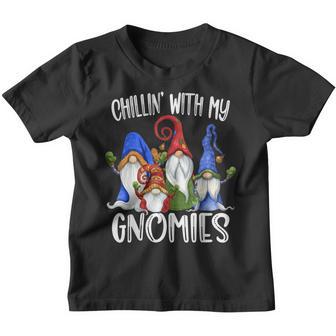 Chillin With My Gnomies Christmas Funny Garden Gnome Youth T-shirt - Thegiftio UK