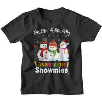 Chillin With My Kindergarten Snowmies Christmas Teacher Youth T-shirt - Thegiftio UK