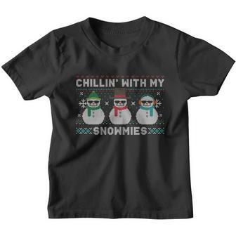 Chillin With My Snowmies Cute Snow Ugly Christmas Sweater Cool Gift Youth T-shirt - Monsterry UK
