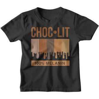 Choc-Lit 100 Melanin Black History Junenth Black Girl Youth T-shirt - Thegiftio UK