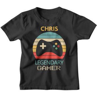Chris Name Gift - Personalized Legendary Gamer Youth T-shirt - Thegiftio UK