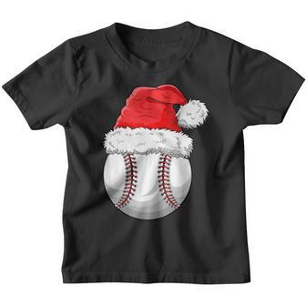 Christmas Baseball Ball Santa Hat Funny Sport Xmas Boys Men V2 Youth T-shirt - Thegiftio UK