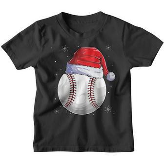 Christmas Baseball Ball Santa Hat Funny Sport Xmas Men Boys Youth T-shirt - Thegiftio UK