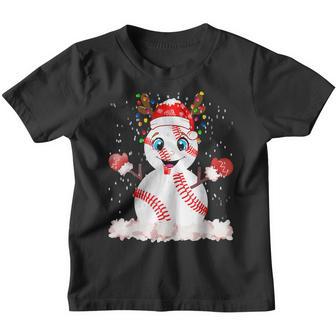 Christmas Baseball Ball Santa Hat Xmas Boys Catcher Pitcher V3 Youth T-shirt - Thegiftio UK