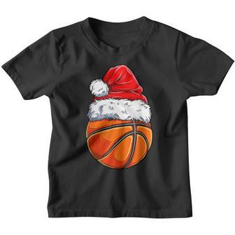 Christmas Basketball Ball Santa Hat Xmas Boys Men Sport V2 Youth T-shirt - Thegiftio UK