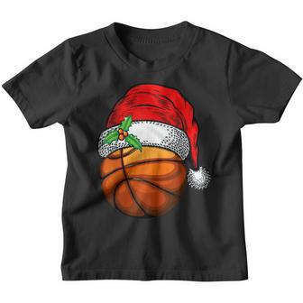 Christmas Basketball Ball Santa Hat Xmas Sport For Boy Men Youth T-shirt - Thegiftio UK