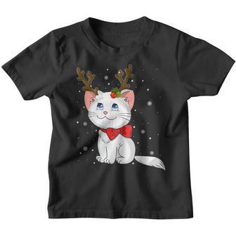 Christmas Cat Reindeer Antlers Gifts For Men Women Boys Girl Youth T-shirt - Thegiftio UK