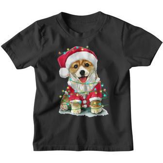 Christmas Corgi Lights Santa Gifts For Men Women Boys Girls Youth T-shirt - Thegiftio UK