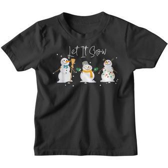 Christmas Cute Snowman Let It Snow Xmas Snowmies Women Kids Youth T-shirt - Thegiftio UK