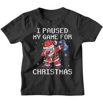 Christmas Dabbing Gamer Santa Video Game Gaming Kids Boys Youth T-shirt - Seseable