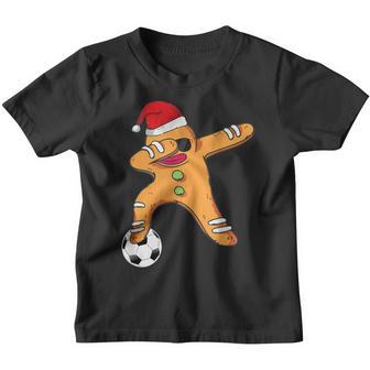 Christmas Dabbing Gingerbread Soccer Sunglasses Gifts Boys V2 Youth T-shirt - Thegiftio UK