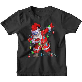Christmas Dabbing Santa Men Kids Boys Xmas Gifts Tree Lights V2 Youth T-shirt - Thegiftio UK