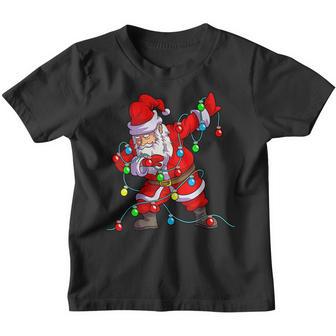 Christmas Dabbing Santa Men Kids Boys Xmas Gifts Tree Lights V5 Youth T-shirt - Thegiftio UK