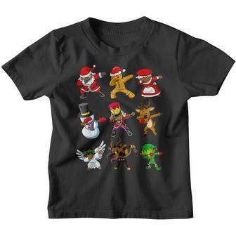 Christmas Dabbing Squad African American Santa Mrs Claus Youth T-shirt - Thegiftio UK