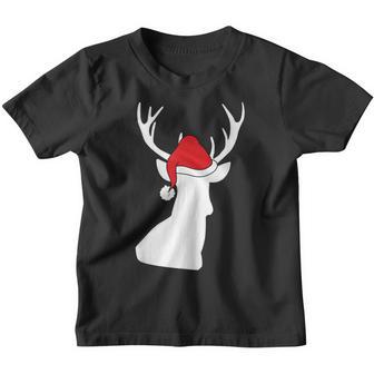 Christmas Deer Santa Hat V2 Youth T-shirt - Thegiftio UK