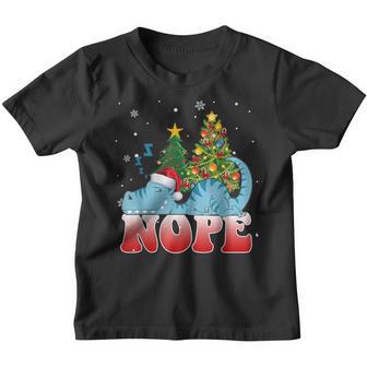 Christmas Dinosaur Nope Funny Dinosaur T Rex Tree Gifts Xmas Youth T-shirt - Thegiftio UK