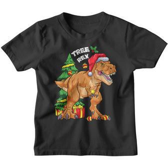 Christmas Dinosaur T Rex Kids Boys Toddler Funny Xmas Lights Youth T-shirt - Thegiftio UK