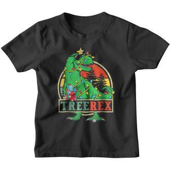 Christmas Dinosaur Tree Rex Pajamas Men Boys Kid Xmas Lights V3 Youth T-shirt - Thegiftio UK