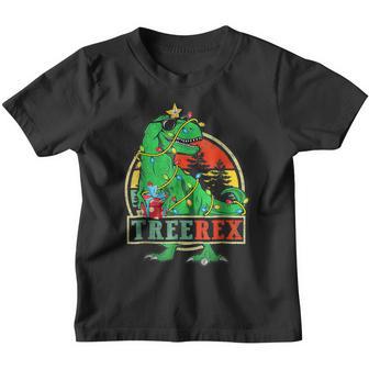 Christmas Dinosaur Tree Rex Pajamas Men Boys Kid Xmas Lights V4 Youth T-shirt - Thegiftio UK