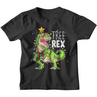 Christmas Dinosaur Tree Rex Pajamas Men Boys Xmas Lights V16 Youth T-shirt - Thegiftio UK