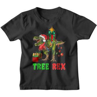 Christmas Dinosaur Tree Rex Pajamas Men Boys Xmas Lights V17 Youth T-shirt - Thegiftio UK