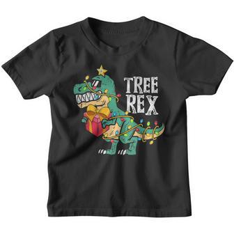 Christmas Dinosaur Tree Rex Pajamas Men Boys Xmas Lights V3 Youth T-shirt - Thegiftio UK
