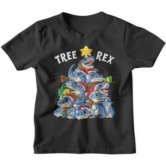 Christmas Dinosaur Tree Rex Pajamas Men Boys Xmas Santa Hat V2 Youth T-shirt - Thegiftio UK