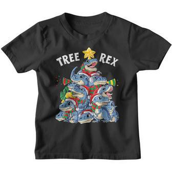 Christmas Dinosaur Tree Rex Pajamas Men Boys Xmas Santa Hat Youth T-shirt - Thegiftio UK