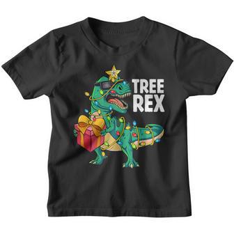 Christmas Dinosaur Tree Rex Xmas Lights Pajamas Men Boy Kids Youth T-shirt - Thegiftio UK