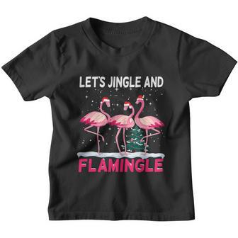 Christmas Flamingo Funny Pink Flamingle Xmas V2 Youth T-shirt - Monsterry