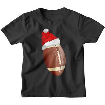 Christmas Football Ball Santa Hat Funny Sport Xmas Boys Men Youth T-shirt - Thegiftio UK