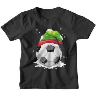 Christmas Football Soccer Ball Elf Hat For Boys Men Kids Youth T-shirt - Thegiftio UK