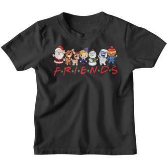 Christmas Friends Santa Rudolph Snowman Family Xmas Kids Youth T-shirt - Thegiftio UK