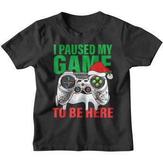 Christmas I Paused My Game To Be Here Video Gamer Santa Hat Youth T-shirt - Thegiftio UK